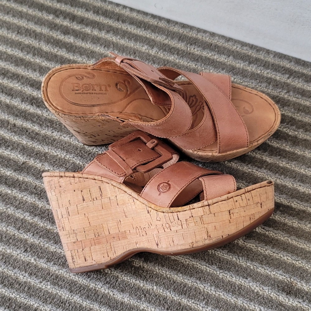 Born Cork Wedge Sandals